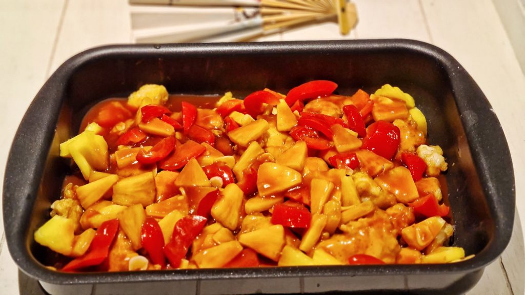 Chicken Sweet and Sour with basmati rice