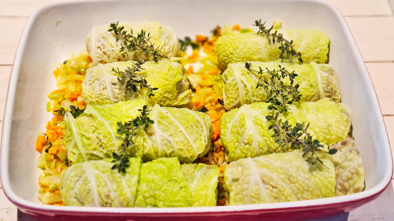 French Stuffed & Braised Cabbage Rolls